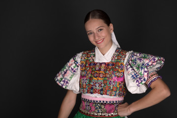 Slovak folklore. Slovakian folklore girl.
