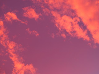 Pink breathtaking clouds. Dominican Republic.