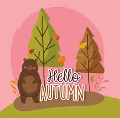 hello autumn season flat design