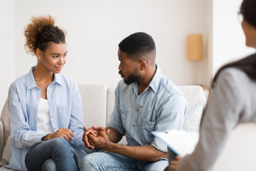Afro Husband Making Up With Wife After Successful Therapy Session