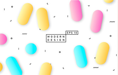 Trendy geometric elements memphis card. Seamless memphis pattern for tissue and postcards. Hipster poster, black and golden color background. Vector illustration