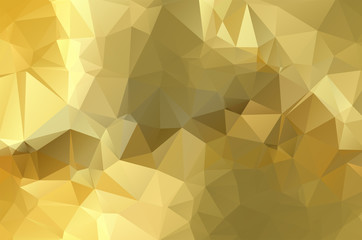 Gold Low poly crystal background. Polygon design pattern. Golden Low poly vector illustration, low polygon background.