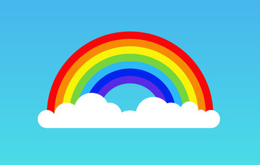 Rainbow cloud icon illustration. Rainbow background isolated sky design cartoon clipart