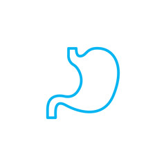 Stomach line icon medical outline symbol. Flat line stomach gastric icon