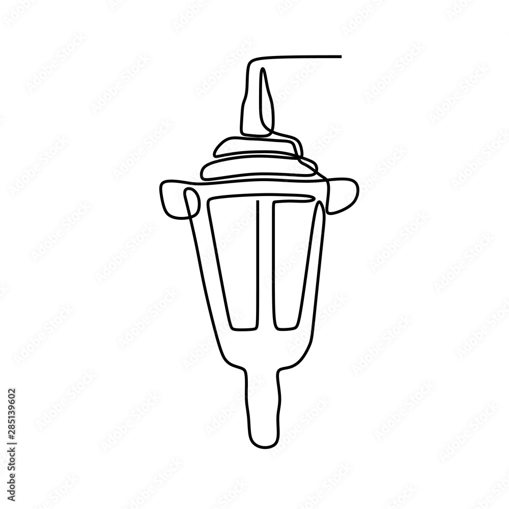 Poster continuous one line drawing light bulb symbol idea and creativity isolated on white background minim