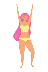 Girl with summer swimwear design