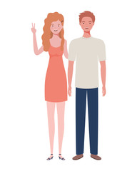 couple of people standing on white background