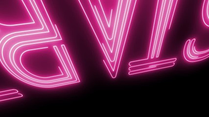 Animated Start message 4k. Vintage text. Neon effect opening clip.