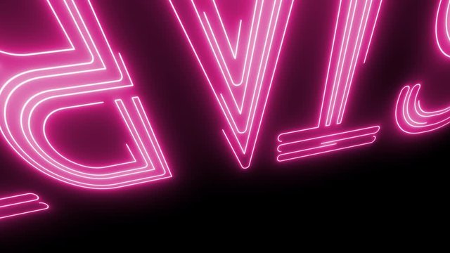 Animated Start message 4k. Vintage text. Neon effect opening clip.