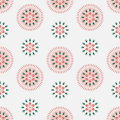 Cute minimal flowers pattern in art deco style. Seamless tile floral background