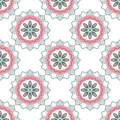 Vintage floral seamless romantic pattern. Native folk ornament illustration