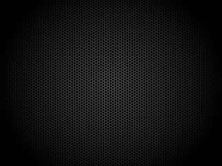 Hexagon dark background. Black honeycomb abstract metal grid pattern technology wallpaper