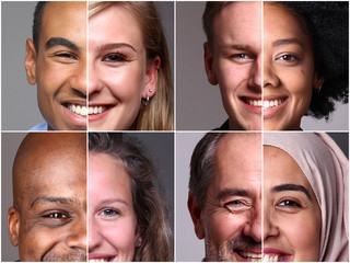 Beautiful multicultural ethnicities from different people around the world - Powered by Adobe