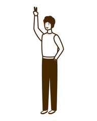 silhouette of man standing on white background