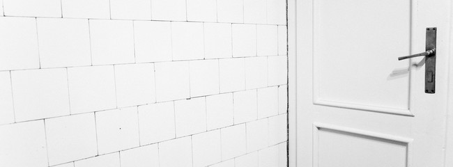 panoramic shot of interior old door 