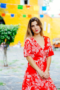Portrait of woman smiling, Mexico