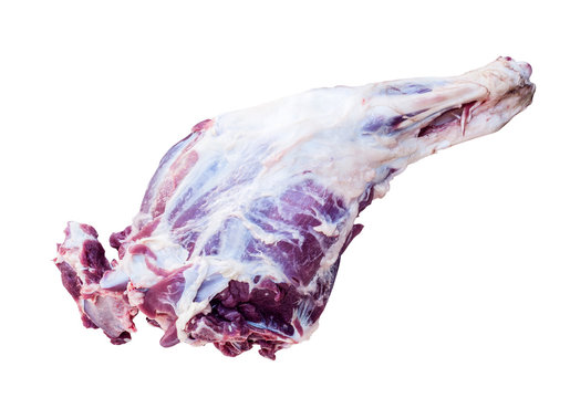 thight leg of cow over white background