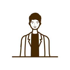 silhouette of man on white background