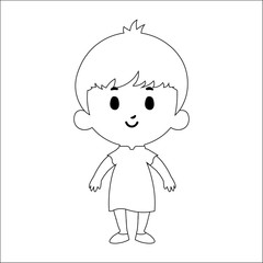 Cartoon Kid Character Isolated On White Background
