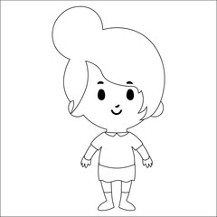 Cartoon Kid Character Isolated On White Background