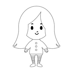 Cartoon Kid Character Isolated On White Background