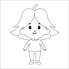 Cartoon Kid Character Isolated On White Background