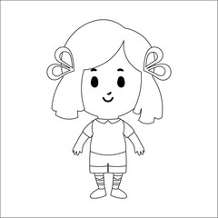 Cartoon Kid Character Isolated On White Background