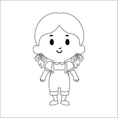 Cartoon Kid Character Isolated On White Background
