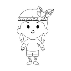 Cartoon Kid Character Isolated On White Background