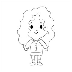 Cartoon Kid Character Isolated On White Background