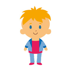 Cartoon Kid Character Isolated On White Background