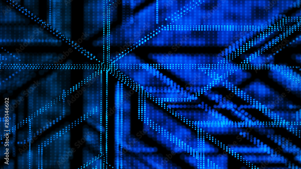 Aufkleber cybernetic futuristic background. matrix. big data visualization. technological background of partic