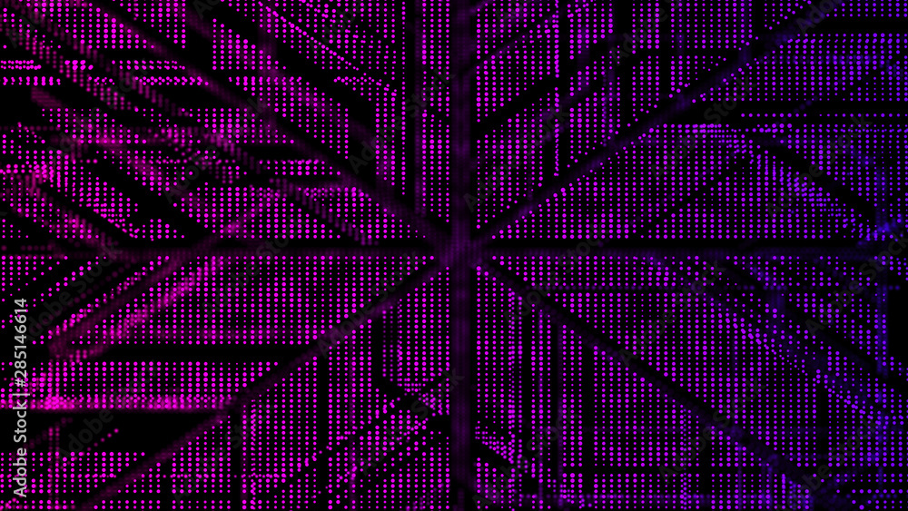 Aufkleber cybernetic futuristic background. matrix. big data visualization. technological background of partic