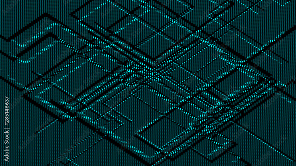 Aufkleber cybernetic futuristic background. matrix. big data visualization. technological background of partic