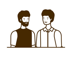 silhouette of men on white background