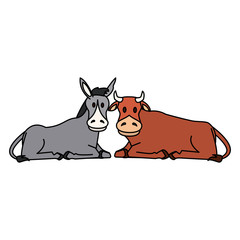 farm cute mammals animals cartoon
