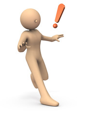 驚いて立ち止まるキャラクター