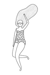 Girl with summer swimwear design