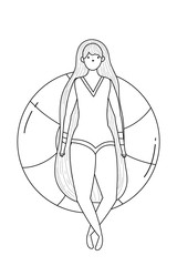 Girl with summer swimwear design