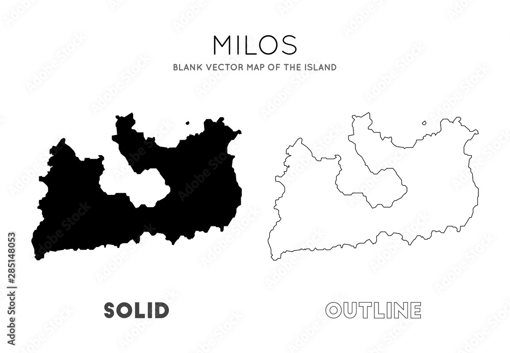 Poster milos map. blank vector map of the island. borders of milos for your infographic. vector illustratio