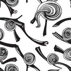 Vector outline blossom tree