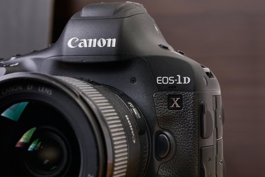 BUDAPEST, HUNGARY - NOVEMBER 30, 2017: Canon EOS 1Dx mark II, Canon's flagship DSLRcloseup detail