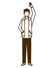 silhouette of man standing on white background