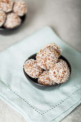 Energy bites for raw vegan diet , no bake