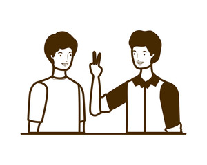 silhouette of men on white background