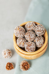 Energy bites for raw vegan diet , no bake