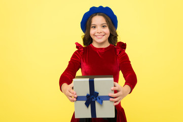 Moments of choosing best gift. Surprise present box. Kid girl delighted gift. Unexpected surprise. Celebrate birthday. Gifting solution for all. Kid love birthday gift. Feeling grateful for good gift