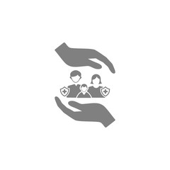 insurance,business protection, business insurance crops insurance, life and family insurance grey color icon