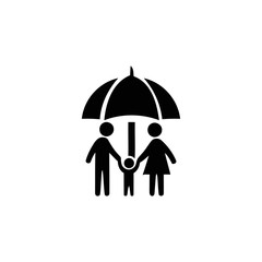 insurance,business protection,crops insurance, life and family insurance black color icon