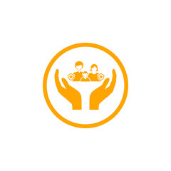 insurance,business protection,crops insurance, life and family insurance orange color icon